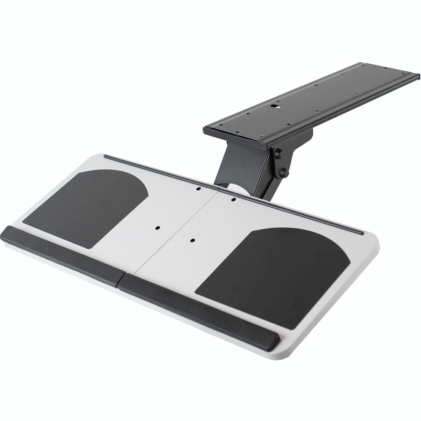 Black and white particle board keyboard tray from VIVO.