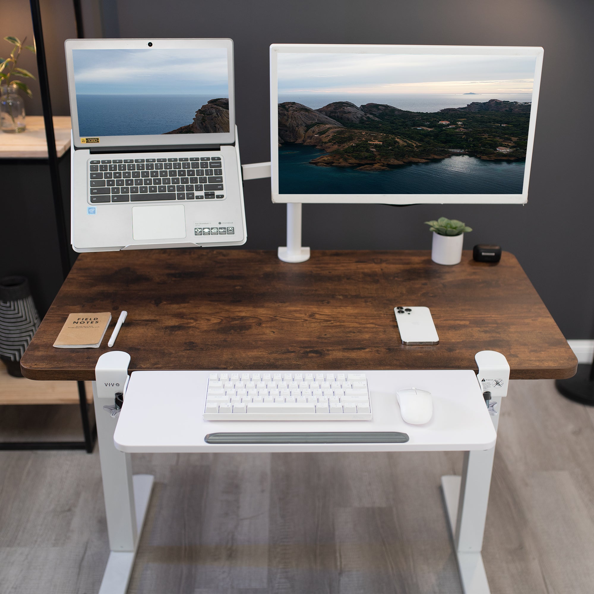 White Clamp-on Keyboard Tray