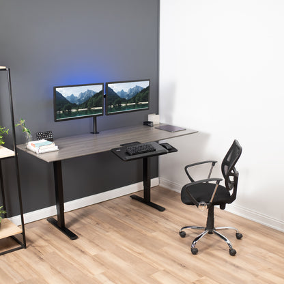 Convenient comfortable under desk keyboard tray with mousepad.