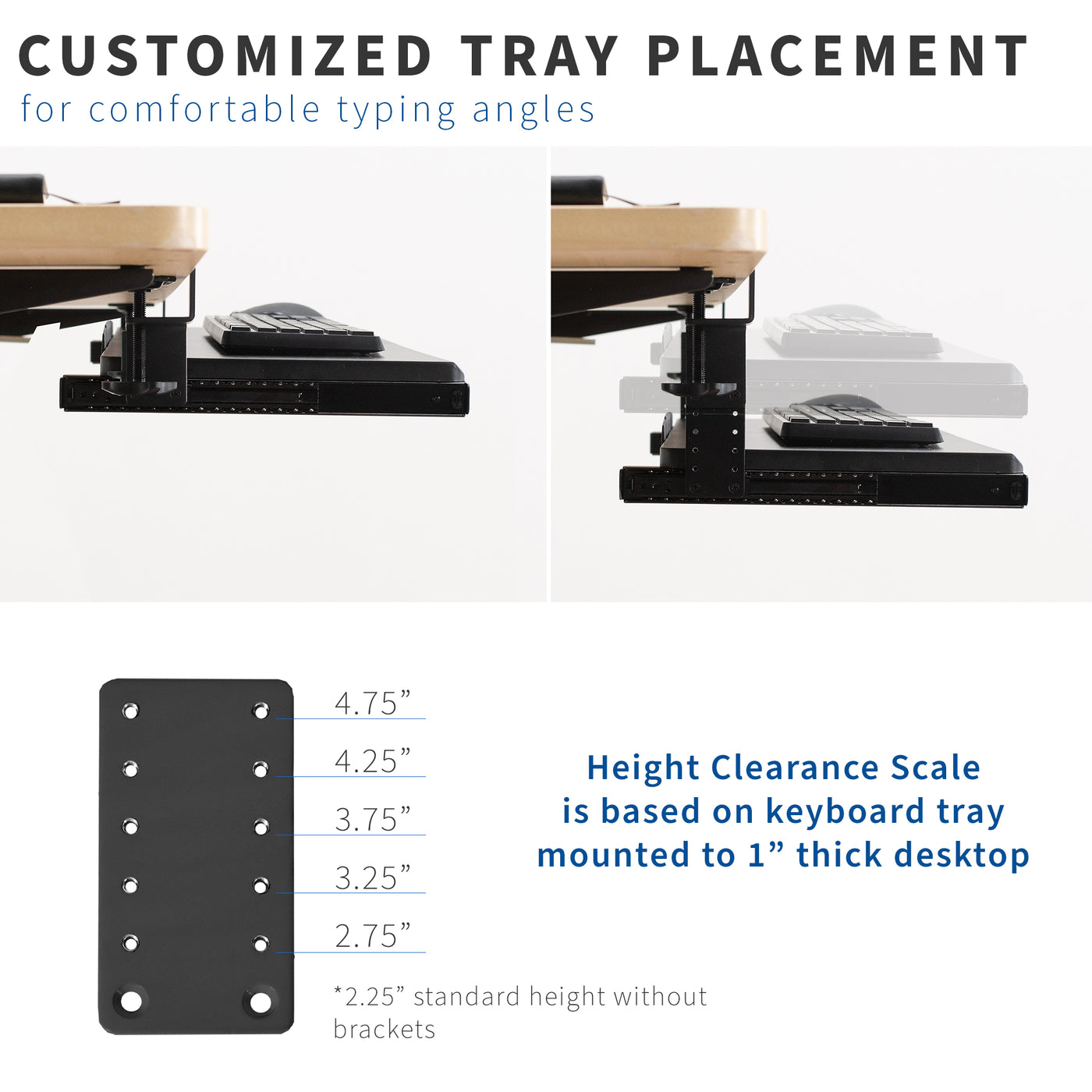 These brackets are compatible with many VIVO keyboard mounts.