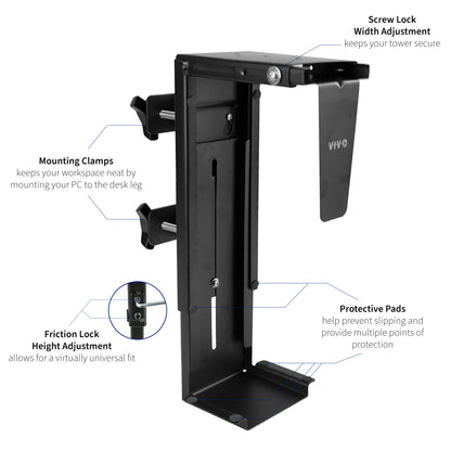 Under Desk Leg Clamp PC Mount