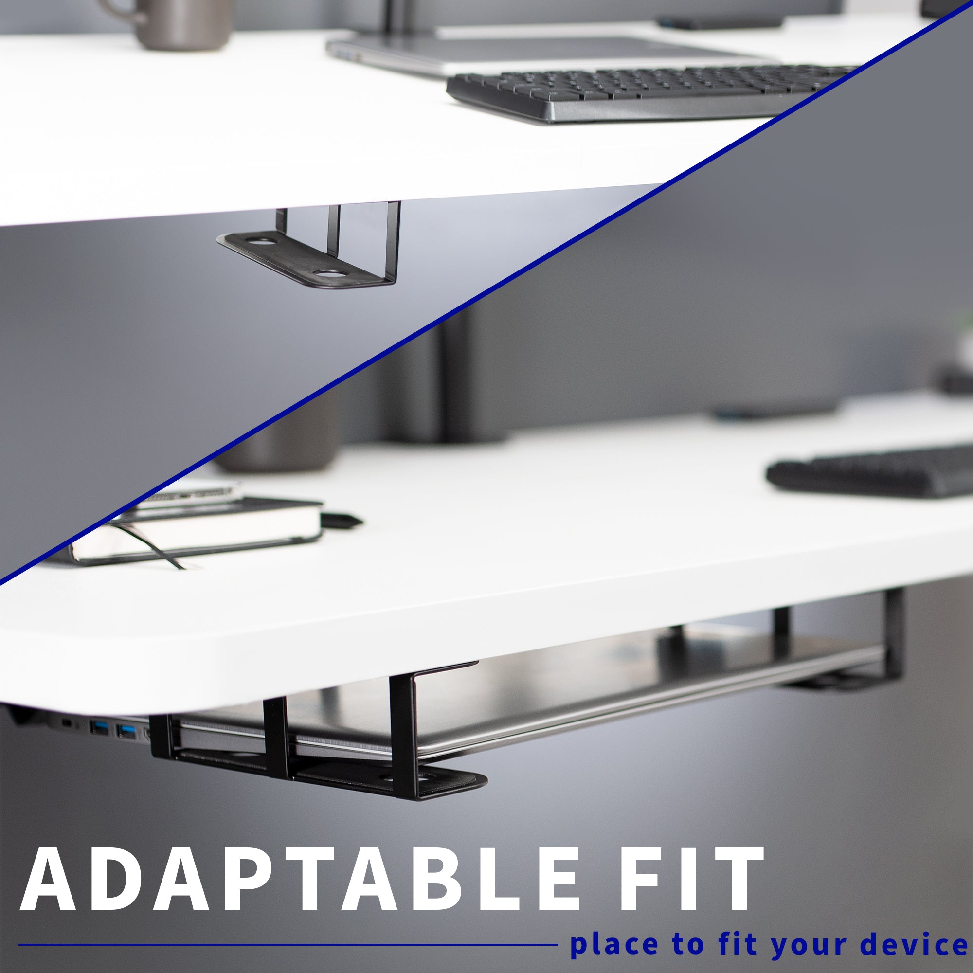 Mount pieces are adaptable to fit the size of your laptop.