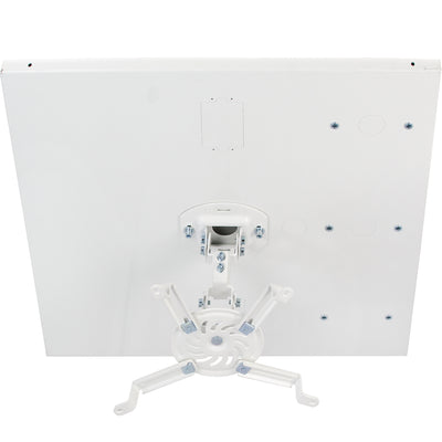 Heavy duty white universal hanging ceiling projector mount.