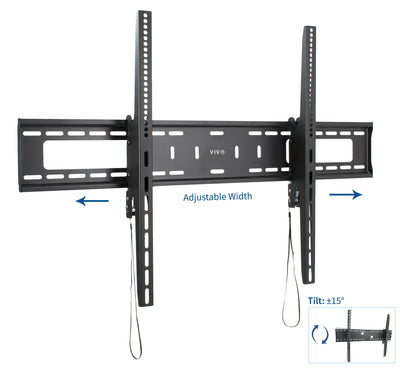 Sturdy adjustable TV wall mount with adjustable width.