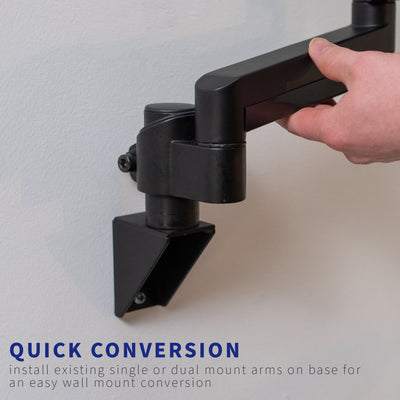 Quick conversion allows you to mantell or dismantle and arm or swap arms out.