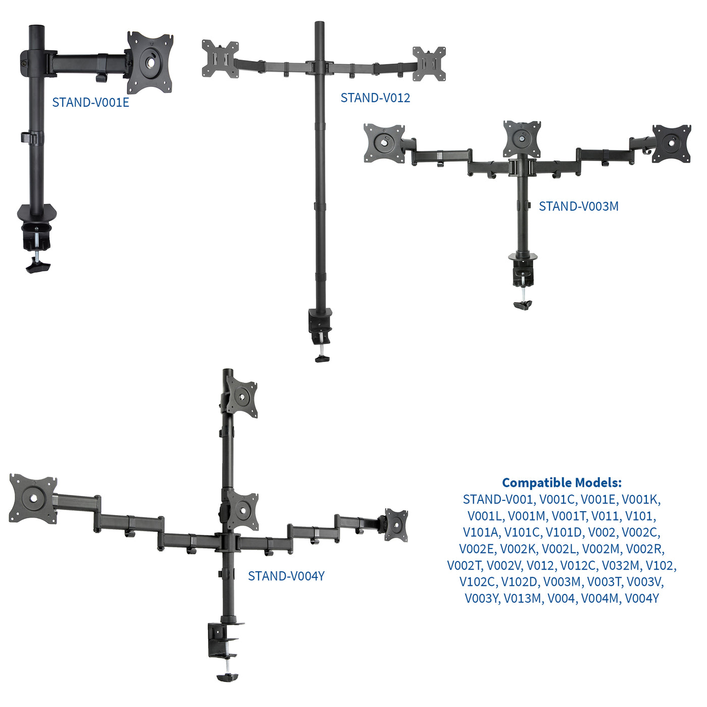Single monitor arm for a variety of desk stands from VIVO.