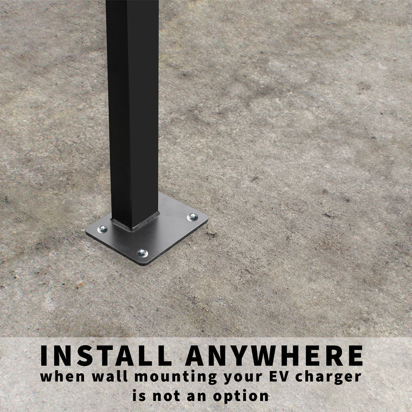 Charging stations can be installed on any surface including concrete.