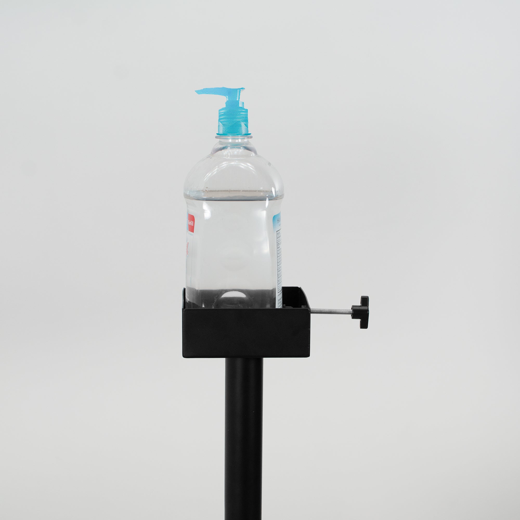 Black Hand Sanitizer Bottle Floor Stand