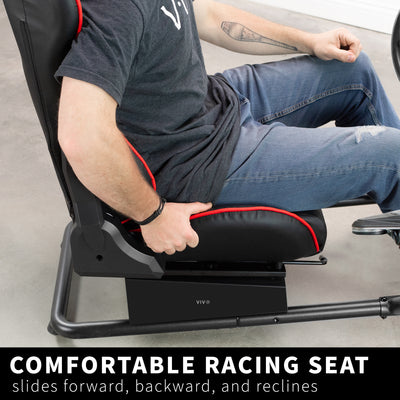 Easily slide and recline the racing seat to maximize your comfort while gaming.