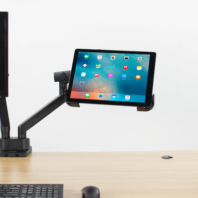 Heavy-duty VESA compatible laptop holder.