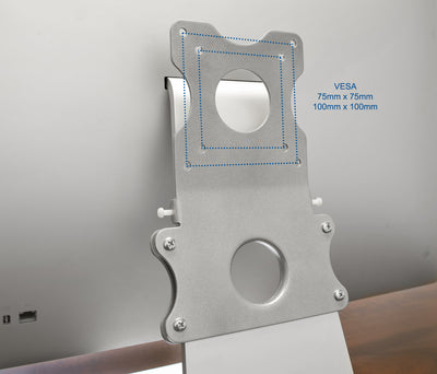 Standard VESA plate patterns to attach to any mount on the market.