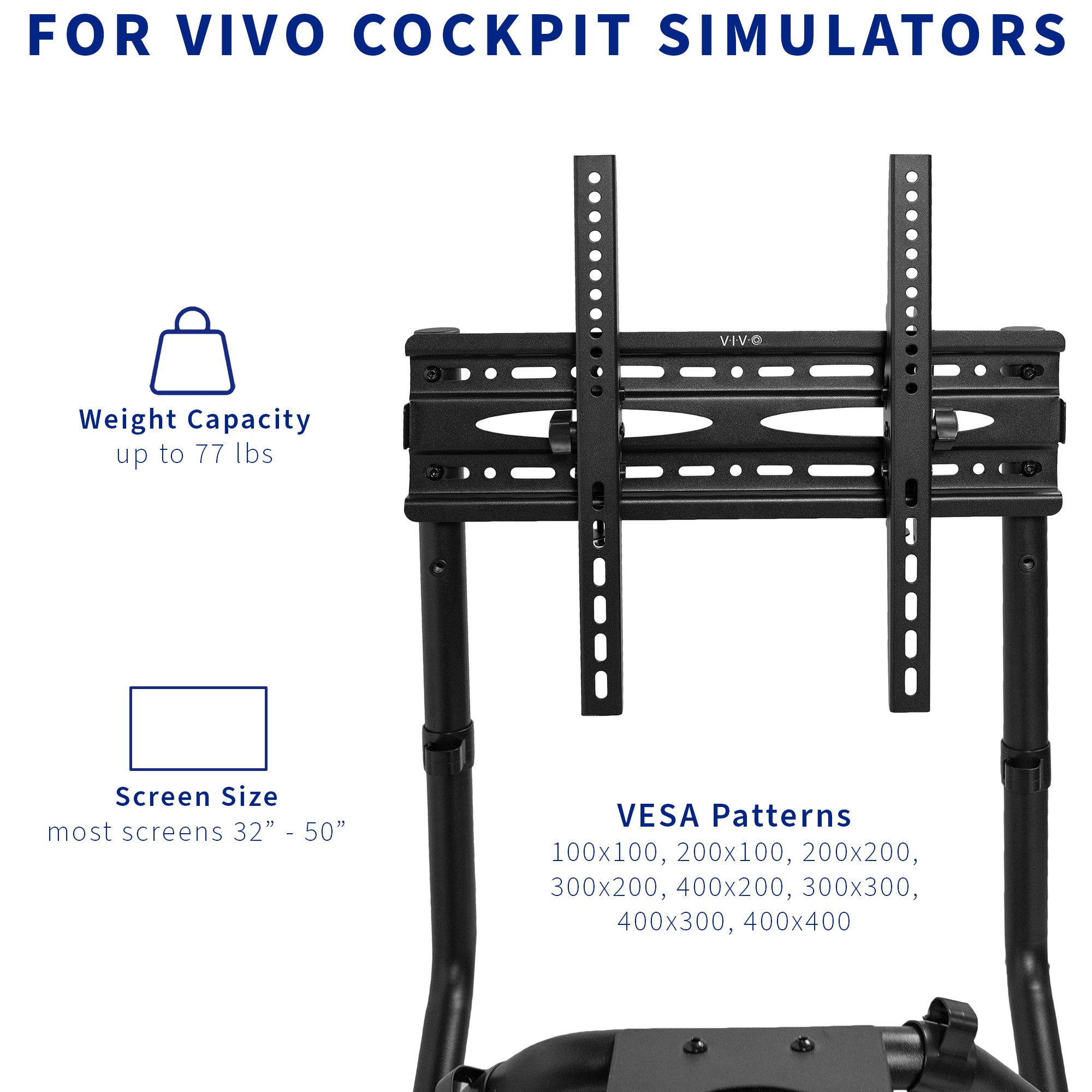 Securely install a large screen to this sturdy mount, compatible with most screens.