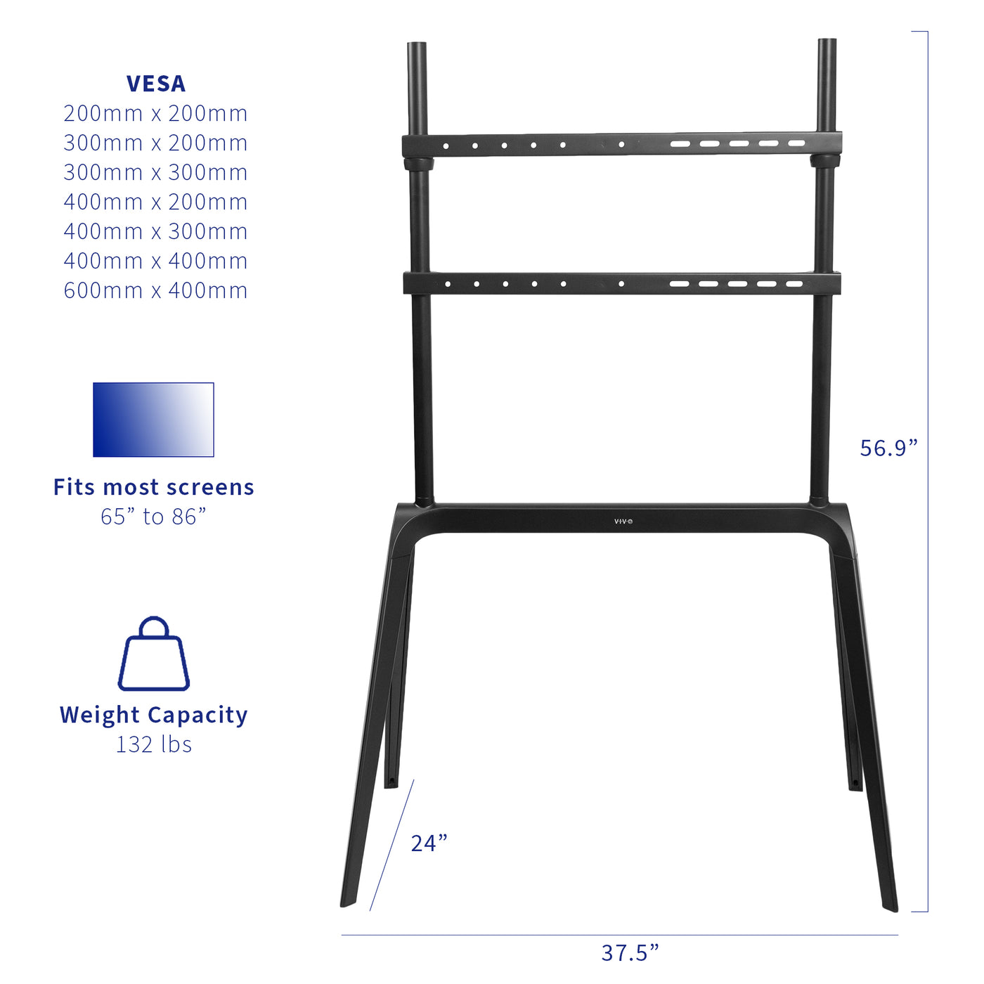 VESA compatible easel TV stand from VIVO.
