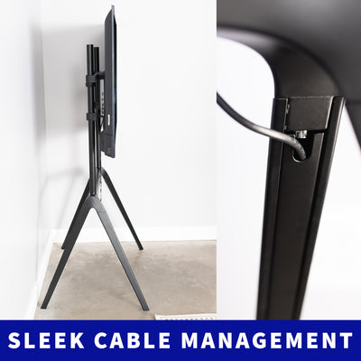  A sleek design with incorporated cable management to maintain a modern look and prevent cables from tangling.