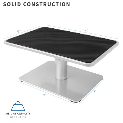 Easy clamp-on design of monitor desk riser.