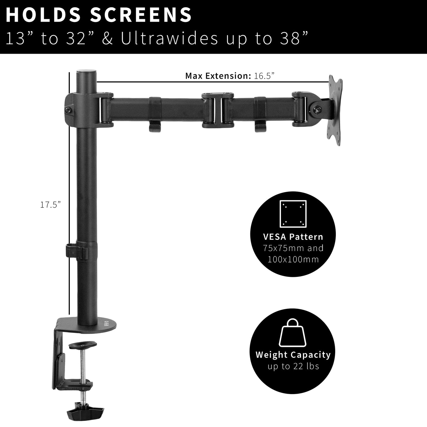 Securely support your screen with a solidly constructed frame.