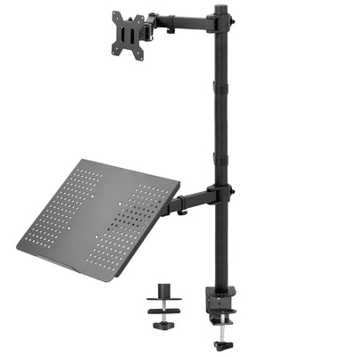 Sturdy single monitor and laptop extra tall desk mount.