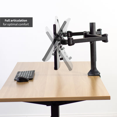 Dual Monitor Desk Mount articulation