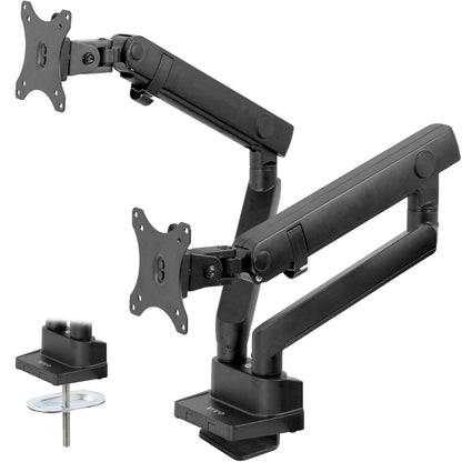 Pneumatic Arm Dual Monitor Desk Mount