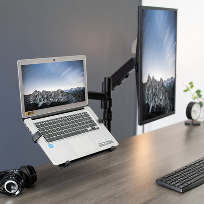 Pneumatic Arm Single Monitor and Laptop Desk Mount