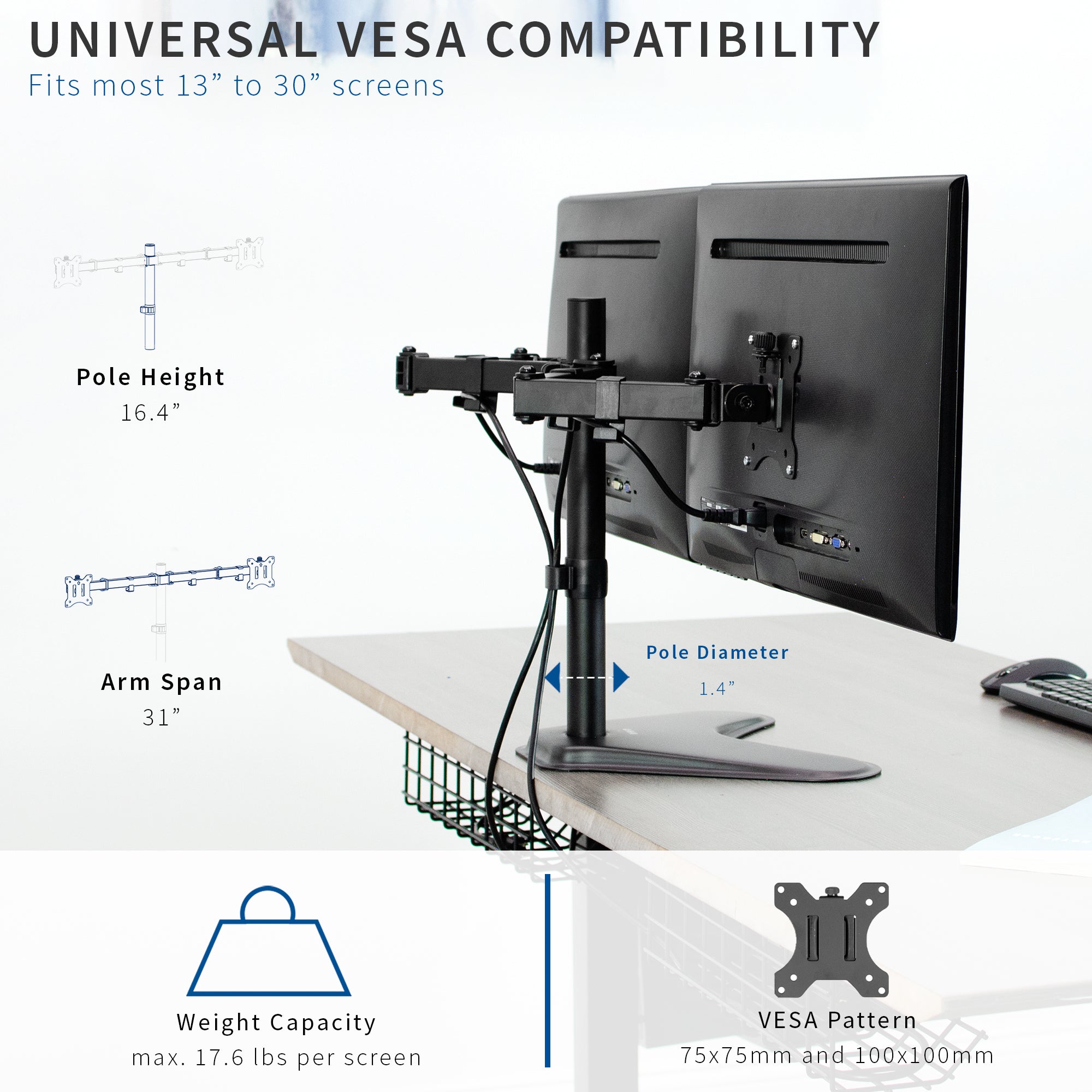 Dual Monitor Desk Stand