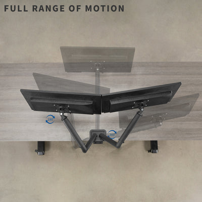 Mechanical Arm Dual Monitor Desk Mount full range of motion