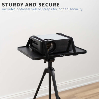 Sturdy Aluminum Tripod Folding Projector Stand with Secure Velcro Straps